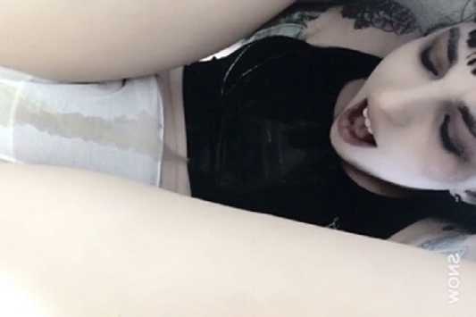 Thumbnail of Cute Emo Girl Pissing on Herself though her Panties